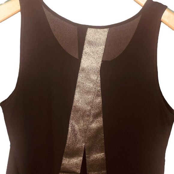 Express | Black Metallic Trim Sleeveless Tank Top with Back Slit Size M | NWT - Picture 8 of 10